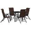 vidaXL Set da Pranzo per Giardino 5 pcs Marrone