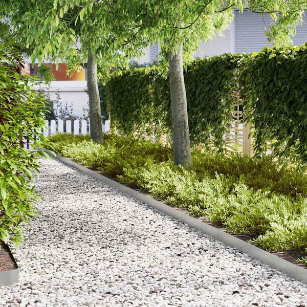 vidaXL Bordura per Prato 10 pcs Argento 100 x 0.05 x 20 cm