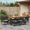 vidaXL Set da Pranzo per Giardino 9 pcs Nero polyrattan