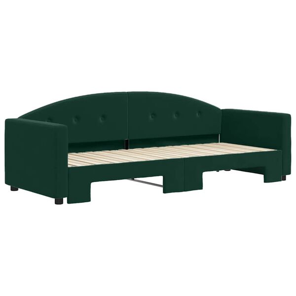 vidaXL Divano Letto con Letto Estraibile Verde Scuro 80x200cm Velluto