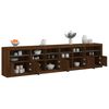 vidaXL Credenza con Luci LED Rovere Marrone 283x37x67 cm