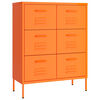 vidaXL Cassettiera Arancione 80x35x101,5 cm in Acciaio