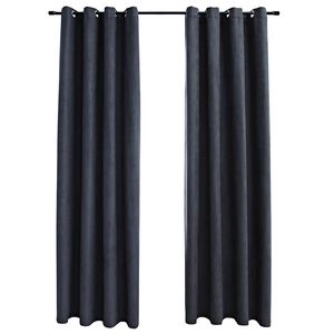 vidaXL Tende Oscuranti con Anelli in Metallo 2 pz Antracite 140x225 cm