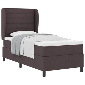 vidaXL Letto a molle con materasso Marrone scuro 90 x 200 cm Tessuto
