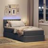 vidaXL Letto con contenitore e LED Grigio scuro 100 x 200 cm Tessuto