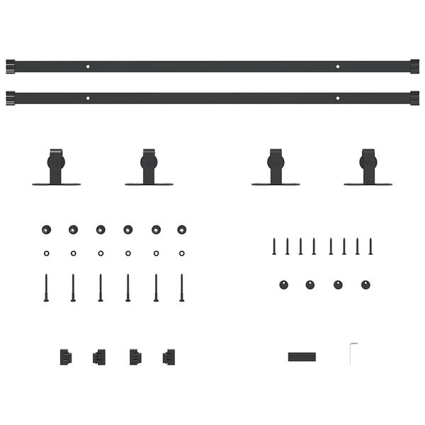vidaXL Kit Anta Scorrevole per Armadio 183 cm in Acciaio al Carbonio