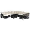 vidaXL Set Divano da Giardino 12 pz Nero e Bianco Crema polyrattan
