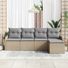 vidaXL Set Divano da Giardino 5 pcs Beige polyrattan