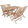vidaXL Set di Mobili da Giardino 5 pz Naturale Legno di teak solido
