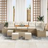 vidaXL Set Divano da Giardino con cuscino 10 pcs Beige Poly Rattan