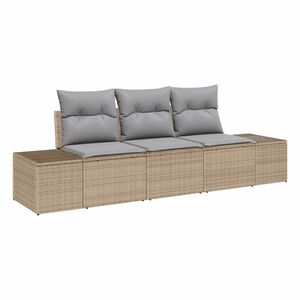 vidaXL Set Divano da Giardino 3 pcs Beige e Grigio Chiaro polyrattan
