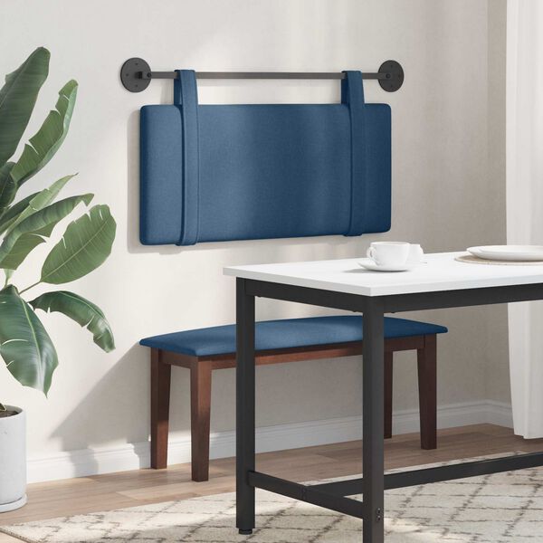 vidaXL Testata appesa Montaggio a parete Blu 100 x 55 x 5 cm Tessuto
