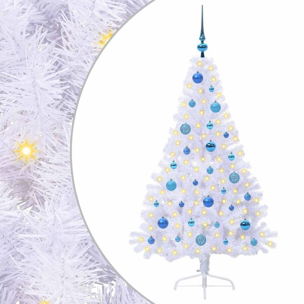 vidaXL Albero di Natale artificiale Bianco 150 cm PVC e Acciaio