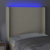 vidaXL Testiera a LED Crema 103x16x118/128 cm in Similpelle