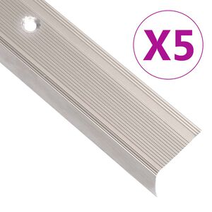 vidaXL Profili a L per Gradini 5 pz in Alluminio 90 cm Champagne