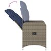 vidaXL Sedie da giardino reclinabili 2 pz con tavolo grigio in polyrattan