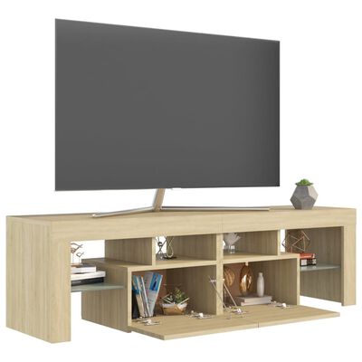 vidaXL Mobile Porta TV con Luci LED Rovere Sonoma 140x36,5x40 cm