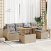vidaXL Set Divano da Giardino 6 pz con Cuscini Beige in Polyrattan