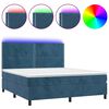 vidaXL Letto a Molle con Materasso e LED Blu Scuro 160x200 cm