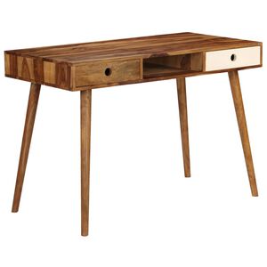 vidaXL Scrivania in Legno Massello di Acacia 110x55x76 cm
