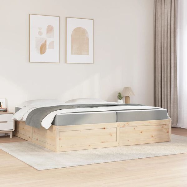vidaXL Letto con Materasso 200x200 cm in Legno Massello di Pino
