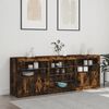 vidaXL Credenza con Luci LED Rovere Fumo 181,5x37x67 cm