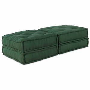 vidaXL Unit&agrave; di Divano Modulare 2 pz Tessuto Verde 140 x 70 x 36 cm