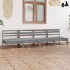vidaXL Set Divani da Giardino 4 pz Grigio in Legno Massello di Pino