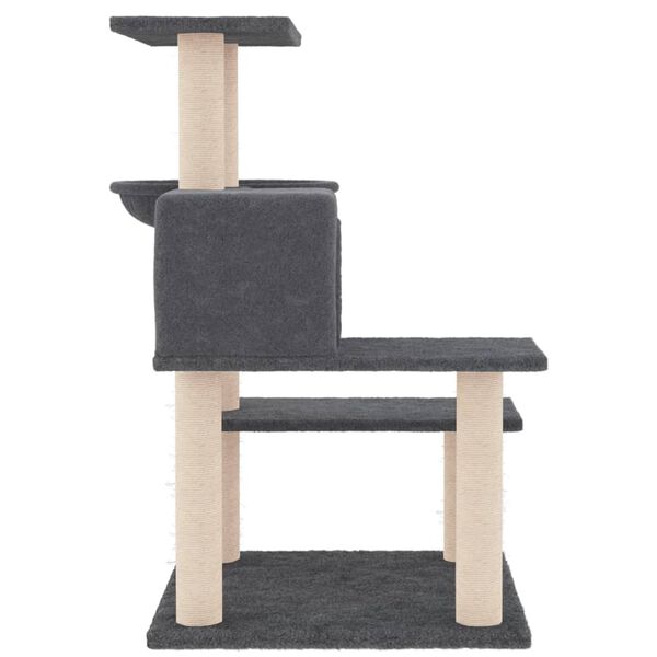 vidaXL Albero per Gatti con Tiragraffi in Sisal Grigio Scuro 82,5 cm