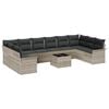 vidaXL Set Divano da Giardino 11 pz Grigio polyrattan