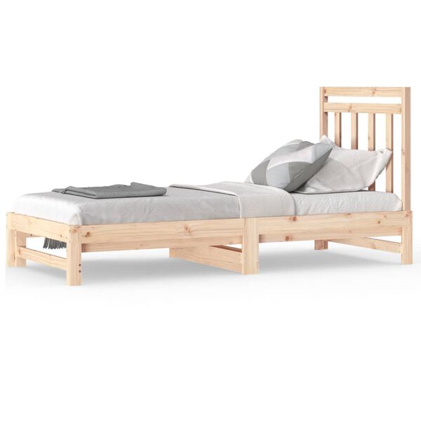 vidaXL Dormeuse Estraibile 2x(90x200) cm Legno Massello di Pino