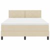 vidaXL Letto a molle con materasso con led Crema 140 x 200 cm Tessuto