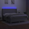 vidaXL Letto a Molle Materasso e LED Grigio Chiaro 180x200 cm Tessuto