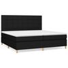 vidaXL Giroletto a Molle con Materasso Nero 200x200 cm in Tessuto