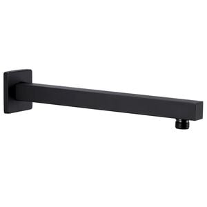vidaXL Braccio di Supporto Doccia Quadrato Acciaio 201 Nero 30 cm