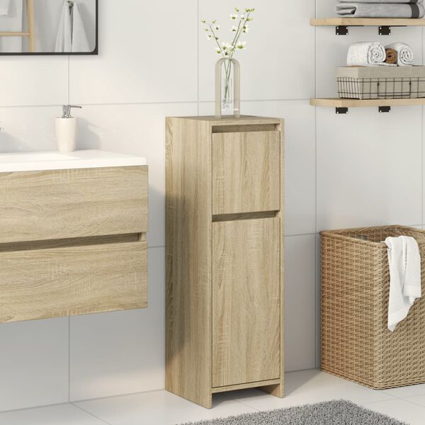 vidaXL Mobile da Bagno Rovere Sonoma 30x30x95 cm in Legno Multistrato