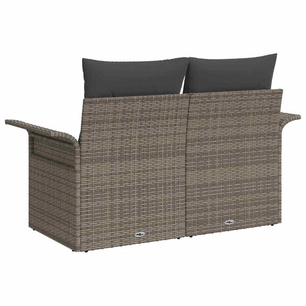 vidaXL Divano da giardino Grigio 141 x 62 x 69cm polyrattan