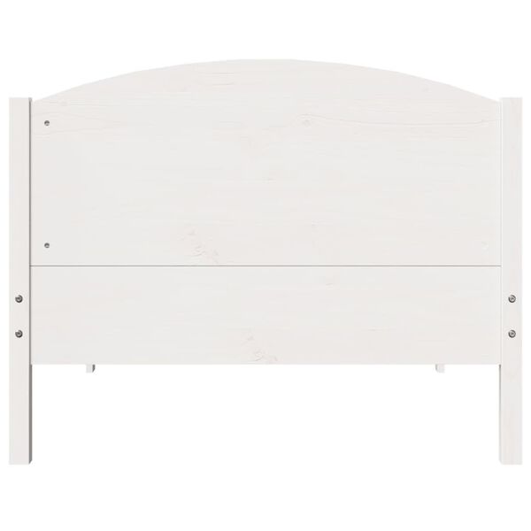 vidaXL Giroletto senza Materasso Bianco 100x200 cm Legno Massello Pino