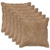 vidaXL Cuscino 6 pz HOUTEN Tortora 30 x 30 cm Fleece in microfibra
