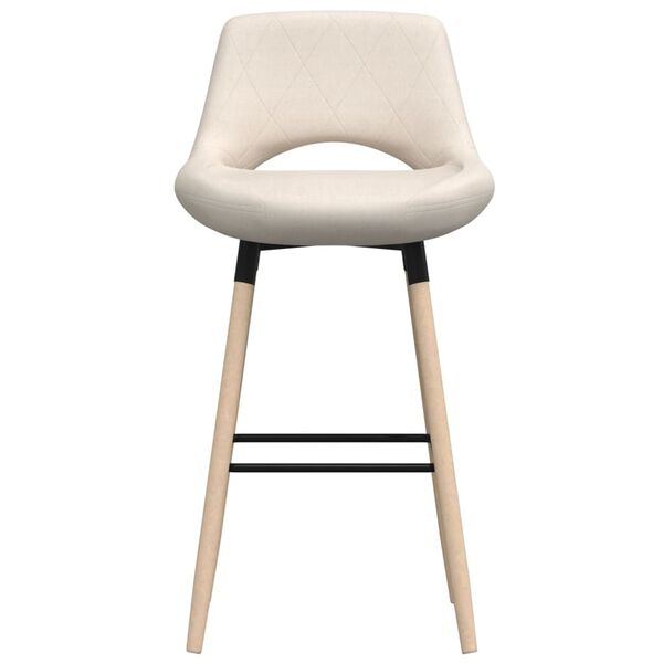 vidaXL Sgabello da Bar Crema in Tessuto