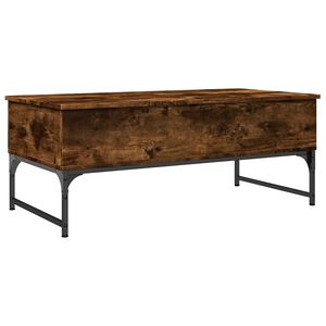 vidaXL Tavolino Salotto Rovere Fumo 100x50x40cm Multistrato e Metallo