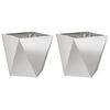 vidaXL Fioriera 2 pz Argento 50 x 50 x 50 cm Acciaio inossidabile