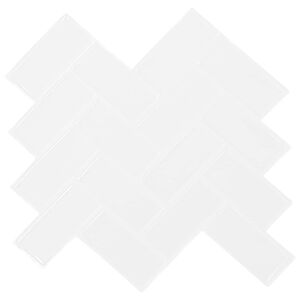 vidaXL Piastrella a Spina di Pesce 10 pz Bianco 30 x 30 cm