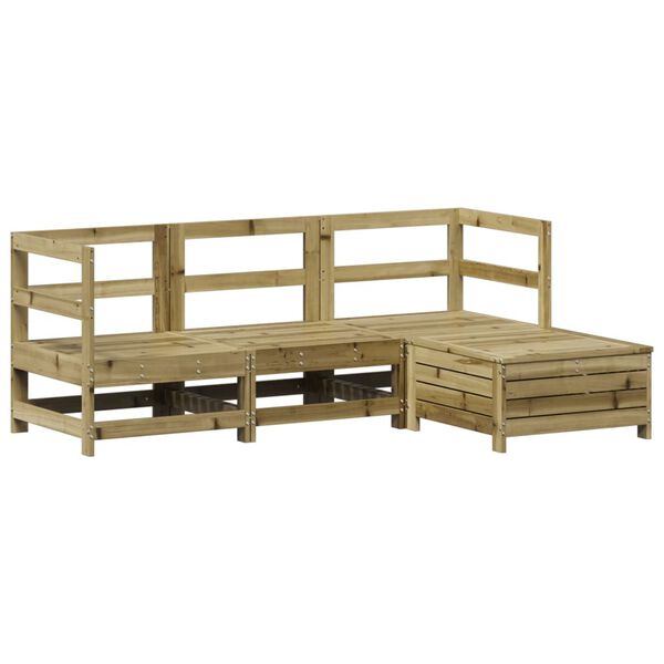 vidaXL Set Divani da Giardino 4 pz in Legno Impregnato di Pino