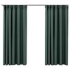 vidaXL Tende Oscuranti con Ganci Effetto Lino 2 pz Verdi 140x175 cm