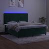 vidaXL Letto a Molle con Materasso e LED Verde Scuro 160x200cm Velluto