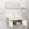 vidaXL Set Mobili da Bagno Bianco e Rovere Sonoma in Truciolato