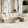 vidaXL Set Divano da Giardino 9 pz con Cuscini Beige in Polyrattan