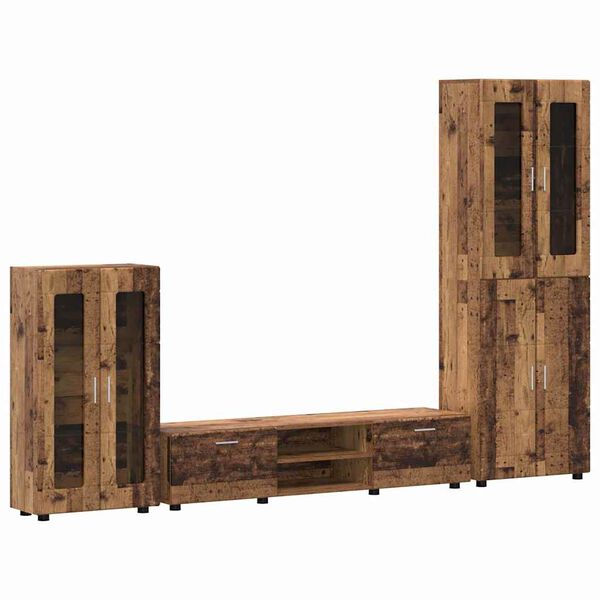 vidaXL Set mobile TV con porta FLORIN Legno vecchio Legno multistrato