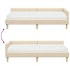 vidaXL Struttura Letto Angolare con Materasso 2 pcs Crema Tessuto